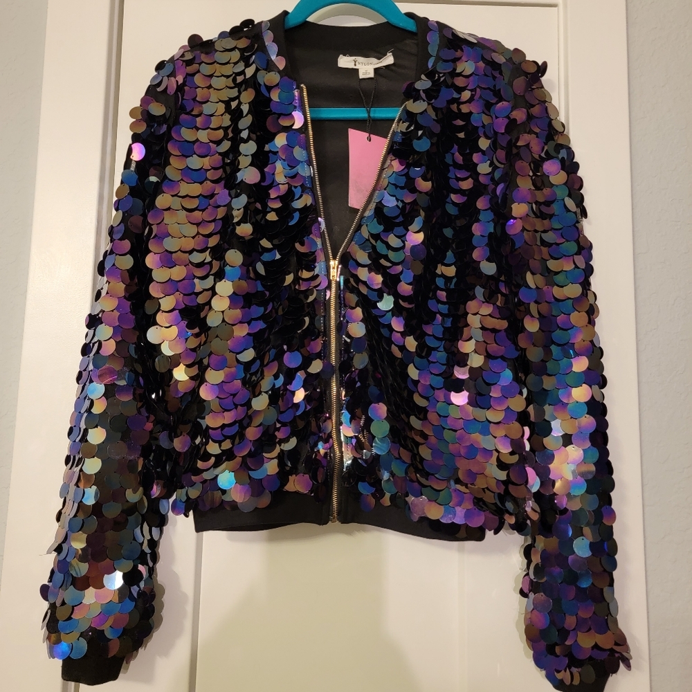 Love Dujour sequin bomber jacket